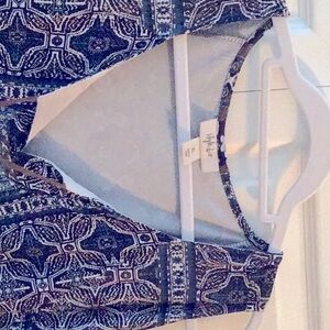 Style n Co Navy Blue Patterned Women's dress